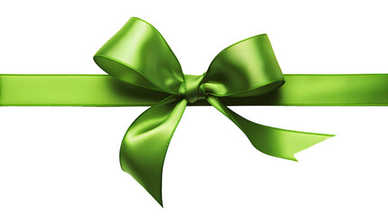 Wall Mural - green ribbon and bow isolated against transparent background