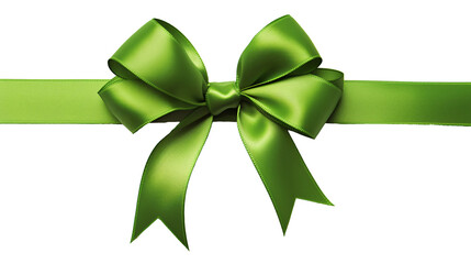 Wall Mural - green ribbon and bow isolated against transparent background
