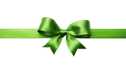 Wall Mural - green ribbon and bow isolated against transparent background