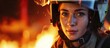 © AkuAku - Attractive woman working as a firefighter.