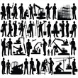 Construction workers  silhouette big set ,  Construction workers  illustration