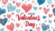 Vector hand drawn seamless pattern with hearts. Decor for Valentine's Day, weddings. Print for gift paper, packaging, wallpapers, clothes, textiles