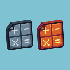 Poster - Isometric Pixel art 3d of mathematic page icon for items asset. math page icon on pixelated style.8bits perfect for game asset or design asset element for your game design asset.