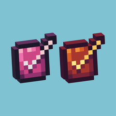 Fototapete - Isometric Pixel art 3d of agreement button icon for items asset. correct icon on pixelated style.8bits perfect for game asset or design asset element for your game design asset.
