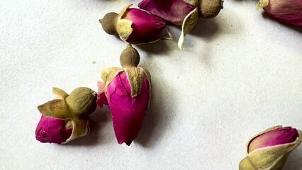 Wall Mural - 4K The beauty of dried roses on a granite floor.