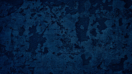 Poster - Blue dark cement wall in retro concept. Old concrete background for wallpaper or graphic design. Blank plaster texture in vintage style.