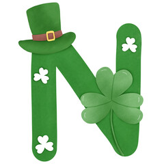 Sticker - st patricks day Alphabet N