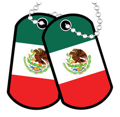 Sticker - Mexican Military Pair Of Dog Tags