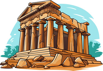 Ancient temple clipart design illustration