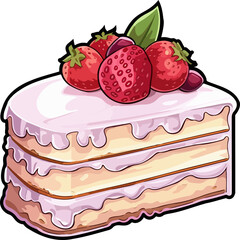 Wall Mural - Cake slice clipart design illustration