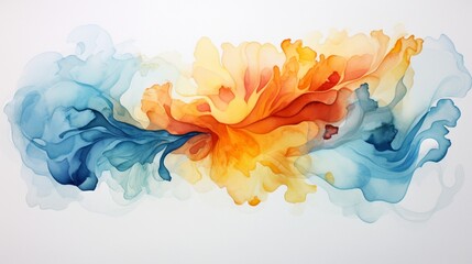 Poster - Watercolor with different shades on a white paper with white background - Generative AI
