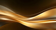 © Vladislav - Abstract shiny and sparkle gold wave curvy line with glitter shape with blur on defocused black background. Luxury gold flow blurred wallpaper.