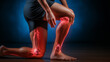 knee injury due to tendonitis from exercise or abnormal walking Severe injury to knee ligaments or nerves