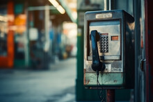 An Old Vintage Pay Phone Isolated