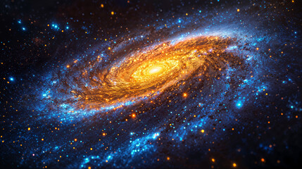 Wall Mural - spiral nebula, galaxy and star constellations in deep space and cosmos, part of the universe on abst