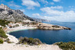 Bucht von Calanque de Marseilleveyre, Calanques zwischen Marseille und Cassis, Felsen, Mittelmeer, klettern, wandern, Natur, Klippen, Massif des Calanques, Frankreich