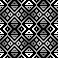 Wall Mural - Seamless geometric pattern. Black and white background. Vector illustration.