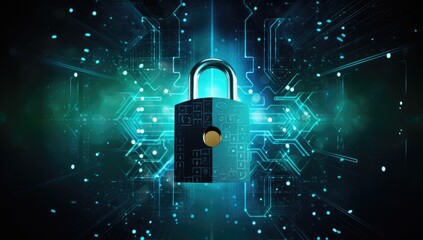 Wall Mural - Cybersecurity, Data Privacy in the Digital Age in a Connected World