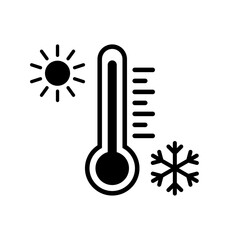 Wall Mural - thermometer with sun and snowflake icon