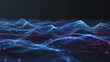 © lin - Wave particle technology background, blue curve business technology sense big data background material