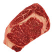 Close up raw beef ribeye steak isolated