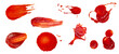 Collection of red tomato ketchup stains