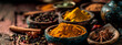 spices of Indian cuisine. Selective focus.
