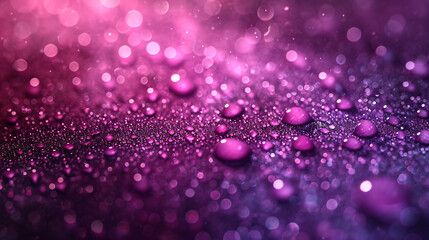  Waterdrops on a pink and purple background surface