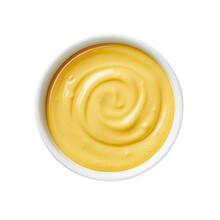 Top View Mustard Sauce Isolated Transparent, Generative AI