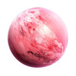 Pink planet isolated on transparent background. PNG file, cut out