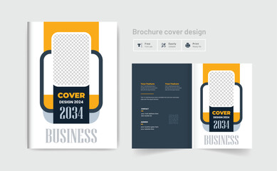 Poster - Business brochure cover page or Corporate abstract annual report booklet cover profile design template elegant modern editable text and vector design layout