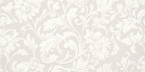 french vintage damask pattern. delicate white floral seamless design. hand-drawn home decor wallpape