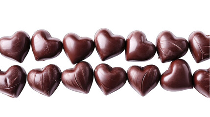 Wall Mural - Chocolate heart candies, graphic banner, isolated