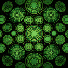 Poster - green circle pattern background image.