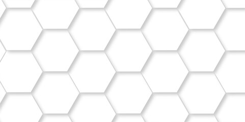 Background hexagons White Hexagonal Luxury honeycomb grid White Pattern. Vector Illustration. 3D Futuristic abstract honeycomb mosaic white background. geometric mesh cell texture.