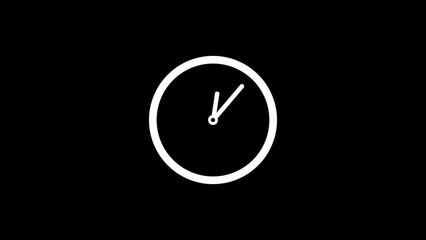 Stopwatch icon illustration. Black background white circle 4k illustration.