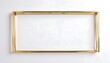 simple shiny slim solid gold frame on basic white wall