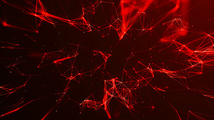 Poster - Network connection structure. Big data. Connecting points and lines. Abstract technology background. Plexus effect. 3d rendering