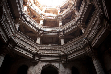 India Ahmedabad stepwells on a cloudy winter day