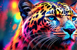 leopard neon photography