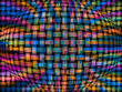 Wybrzuszenie, wypukłość 3d na splecionej kolorowej siatce  - abstrakcyjne tło, tekstura