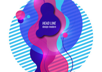 Aufkleber - Abstract colorful liquid background. Dynamic composition of figures on a white background. Vector