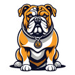 Bulldog mascot with white background