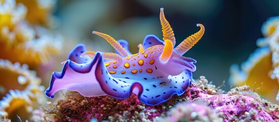 Poster - Vibrant nudibranch on man-made reef.