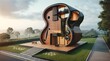 a modern villa designed in the shape of a guitar