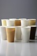 Foldable paper cups. takeaway packaging