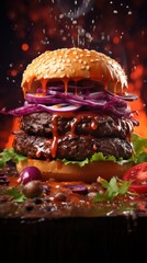 Poster - Burger with eggplants UHD wallpaper