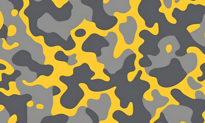 Wall Mural - Yellow Grey Camouflage Pattern Military Colors Vector Style Camo Background Graphic Army Wall Art Design