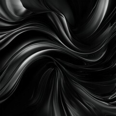 Sticker - black flowing wave abstract illustration background