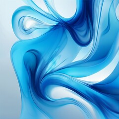 Sticker - blue flowing wave abstract illustration background